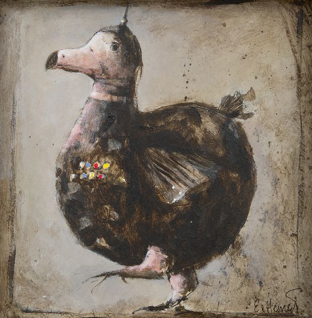 Evert van Hemert | Duitse DODO, acryl op board, 29,2 x 29,1 cm, gesigneerd r.o.