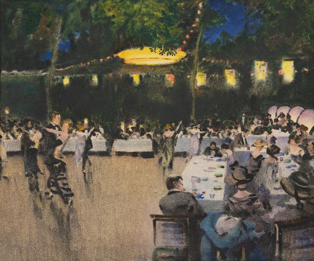 A. Romilly Fedden | Feestavond, aquarel op papier, 52,5 x 64,0 cm, gesigneerd r.o. en gedateerd 1923