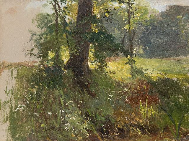 Johannes Warnardus Bilders | Slootkantschets, olieverf op paneel, 34,5 x 45,8 cm, gesigneerd m.o.