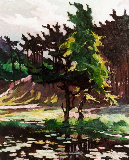 Adri Pieck | Zomer bij den 'Zwarten Berg', olieverf op doek, 46,8 x 35,7 cm, gesigneerd r.o.