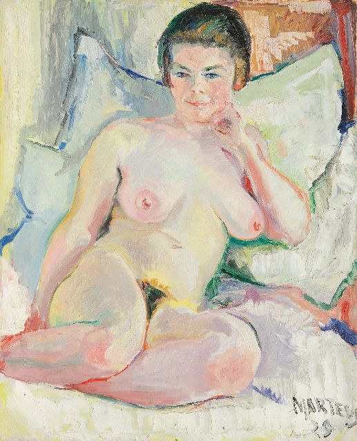 George Martens | Liggend naakt, olieverf op doek, 80,3 x 64,7 cm, gesigneerd r.o. en gedateerd '29