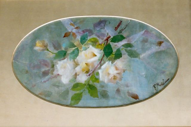 Franz Mortelmans | Stilleven met gele rozen, olieverf op doek, 42,5 x 75,5 cm, gesigneerd r.o.