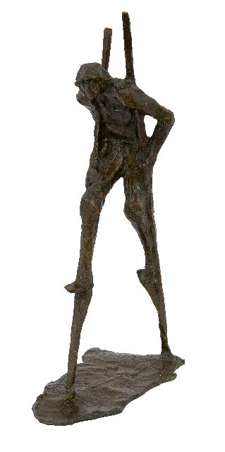 Jits Bakker | Steltloper, brons, 32,0 x 8,0 cm, gesigneerd op de basis
