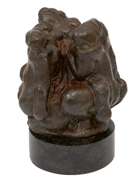 Jonk N.  | De drie gratiën, brons 19,0 x 17,0 cm, gesigneerd op de basis en gedateerd op basis '60