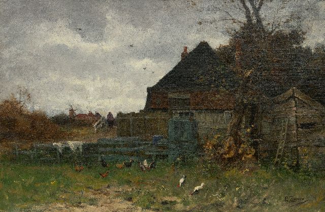 Philip Zilcken | Boerenerf in de herfst, olieverf op doek, 60,2 x 91,3 cm, gesigneerd r.o. en zonder lijst