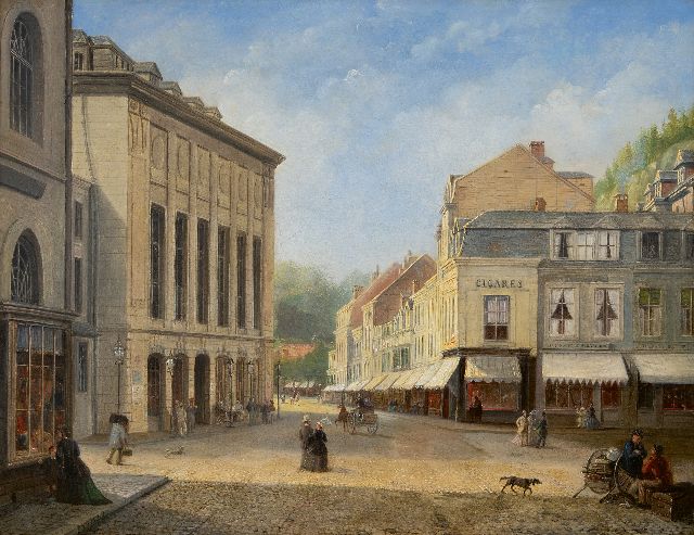 Jan Baptist Tetar van Elven | Speelbank te Spa, olieverf op paneel, 36,9 x 47,0 cm, gesigneerd l.o. met initialen