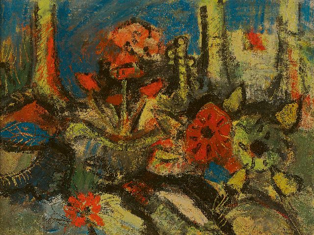 Herman Kruyder | Bosbloemen, olieverf op doek, 30,7 x 40,4 cm, te dateren ca. 1925