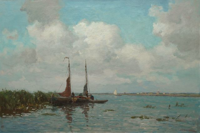 Bernard van Beek | Plassen te Kortenhoef, olieverf op doek, 70,5 x 105,3 cm, gesigneerd r.o.