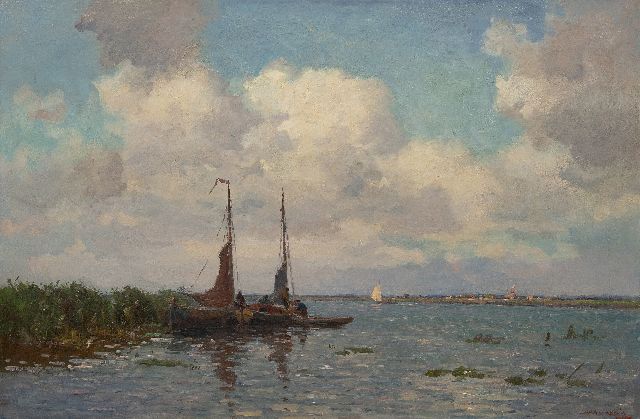 Bernard van Beek | Plassen te Kortenhoef, olieverf op doek, 70,5 x 105,3 cm, gesigneerd r.o.