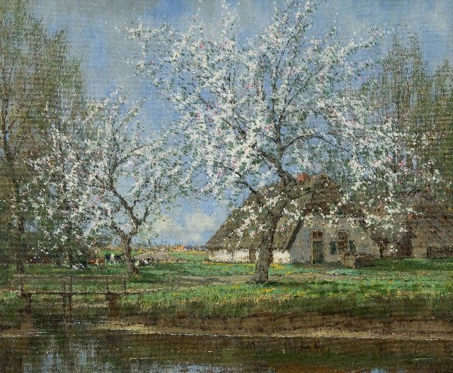 Arnold Gorter | Lentebloesem, olieverf op doek, 46,3 x 56,3 cm, gesigneerd r.o.