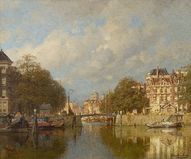 Karel Klinkenberg | Nabij de Leuvehaven, Rotterdam, olieverf op doek, 39,3 x 47,2 cm, gesigneerd r.o.