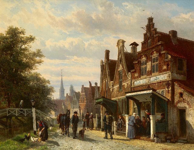 Cornelis Springer | Gezicht op Buren, Makkum, olieverf op paneel, 44,8 x 57,3 cm, gesigneerd r.o. en gedateerd 1871