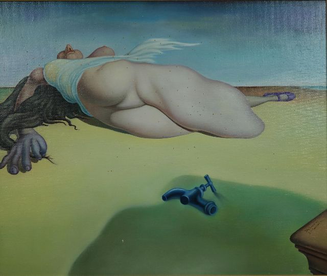Johannes Garst | Ontmoeting, naar het origineel J.H. Moesman 1932, olieverf op doek, 50,0 x 60,0 cm, gesigneerd r.o. 'Joh. Garst '87 en gedateerd '87