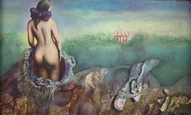 Johannes Garst | Het Feest 'The King will come', olieverf op board, 14,1 x 20,0 cm, gesigneerd r.o.