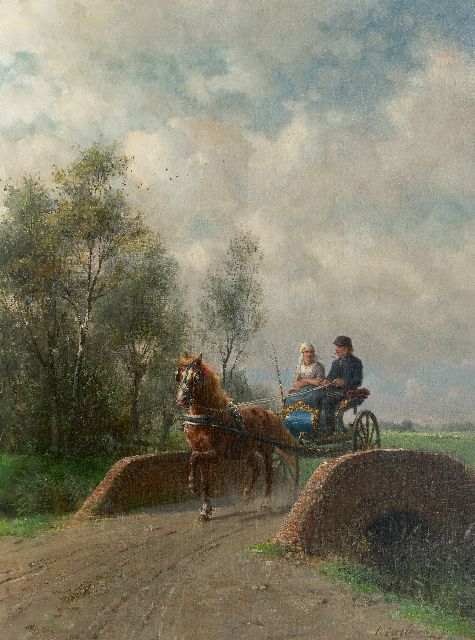 Otto Eerelman | Ritje met de sjees, olieverf op doek, 80,7 x 60,7 cm, gesigneerd r.o.