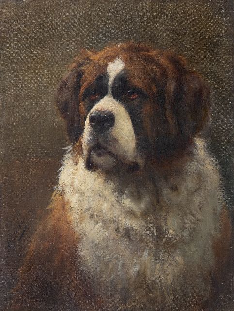 Otto Eerelman | Portret van een Sint-Bernard, olieverf op doek, 60,4 x 46,0 cm, gesigneerd l.o.