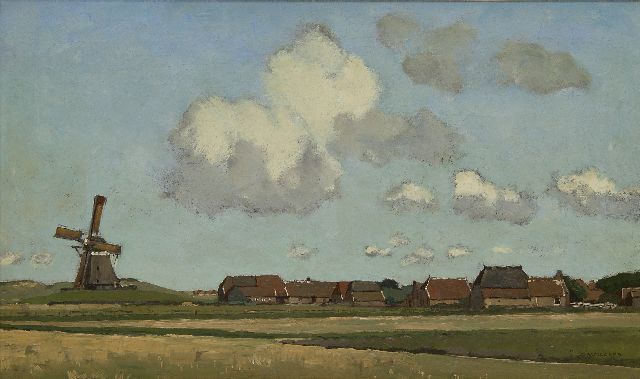 Derk Wiggers | Op Ameland, olieverf op doek, 38,1 x 63,3 cm, gesigneerd r.o.
