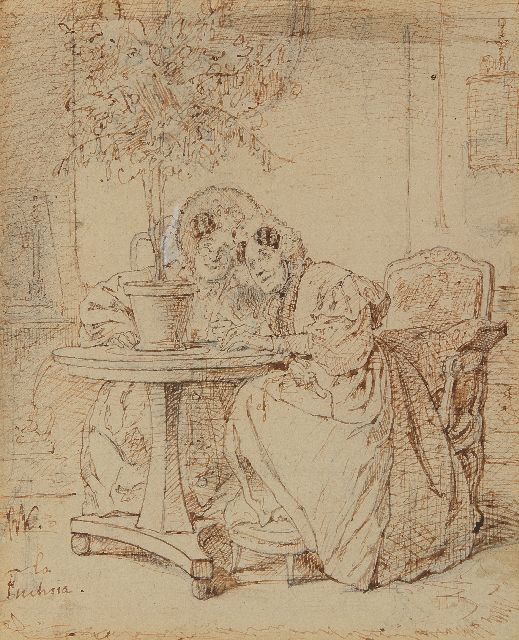 Alexander Hugo Bakker Korff | De Fuchsia, potlood, pen en inkt op papier, 18,0 x 14,5 cm, gesigneerd l.o. met monogram