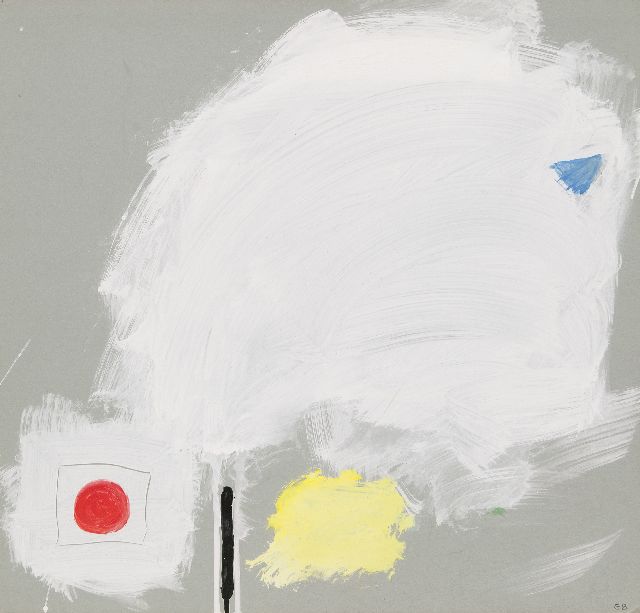 Eugène Brands | Rijzende zon, gouache op papier, 43,0 x 44,8 cm, gesigneerd r.o. met initialen en verso gedateerd 1985