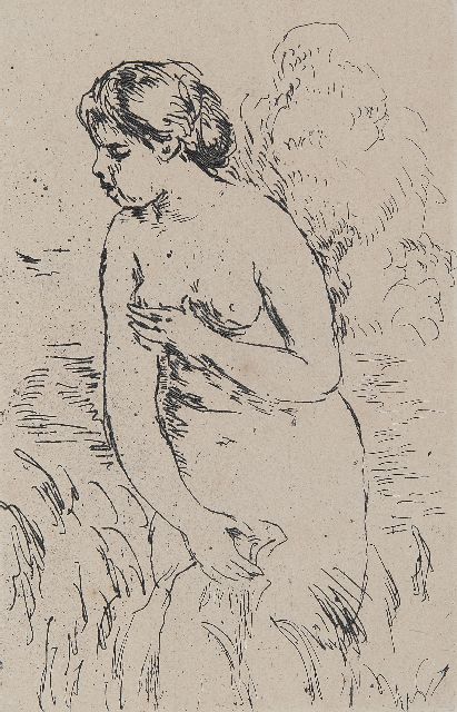 Renoir P.A.  | Baigneuse debout à mi-jambes, ets 16,6 x 11,1 cm, te dateren ca. 1910