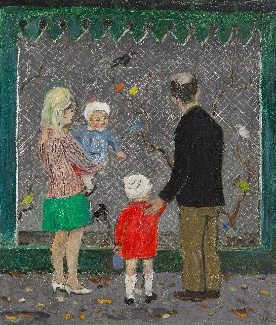 Harm Kamerlingh Onnes | Volière, olieverf op board, 47,6 x 40,0 cm, gesigneerd r.o. met initialen en gedateerd '67