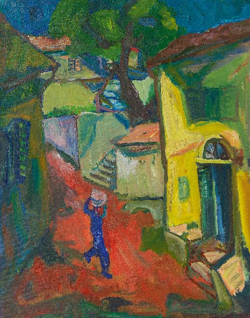 Frederick Bedrich Serger | Mediterraans dorpje, olieverf op doek, 71,4 x 56,0 cm, gesigneerd r.o.