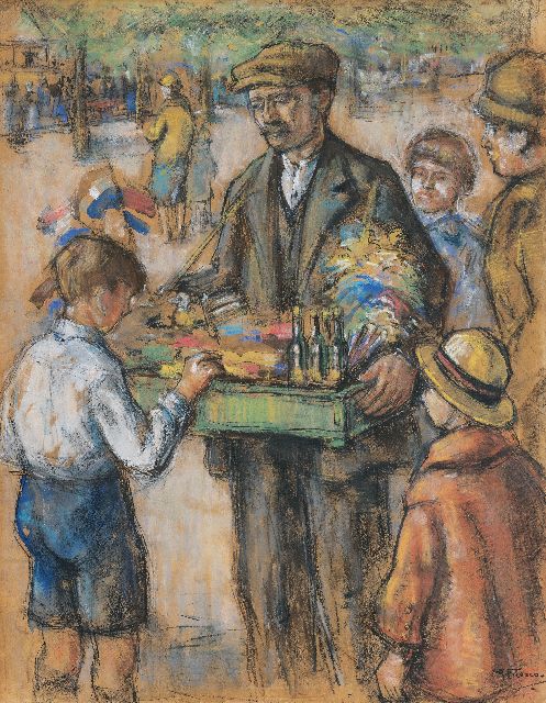 Abraham Fresco | Marskramer, pastel op papier, 56,9 x 44,0 cm, gesigneerd r.o.