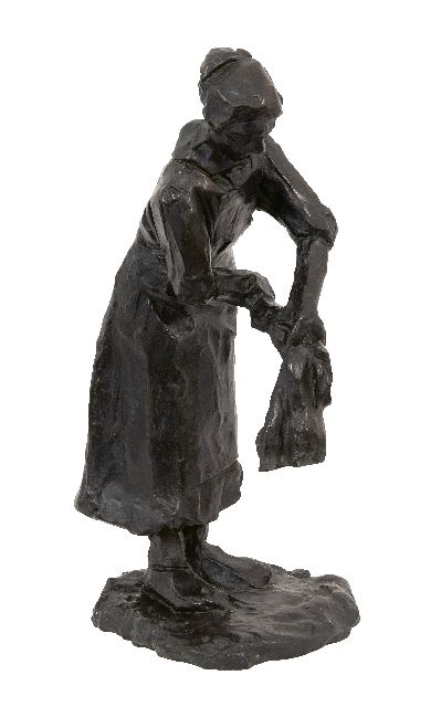 Lambertus Zijl | Wasvrouw, brons, 34,0 x 19,0 cm, gesigneerd op basis met initialen en gedateerd '20