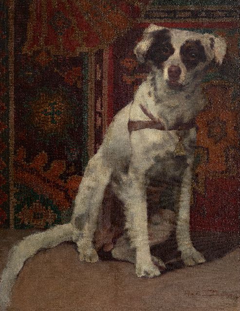 Richard Faulhammer | Hondenportret, olieverf op doek op board, 55,1 x 43,1 cm, gesigneerd r.o. en gedateerd 1912