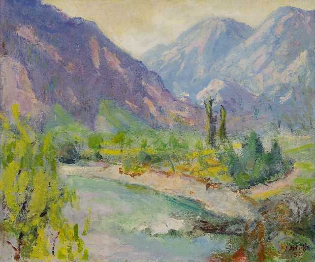 Jan Altink | Landschap in de Haute-Savoie, olieverf op doek, 50,4 x 60,4 cm, gesigneerd r.o. en gedateerd '55