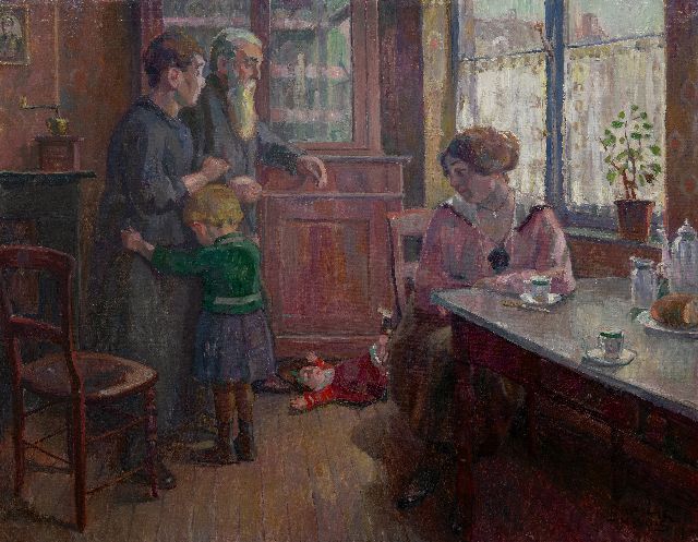 Raphael Dubois | La lettre, olieverf op doek, 85,0 x 105,0 cm, gesigneerd r.o. en zonder lijst