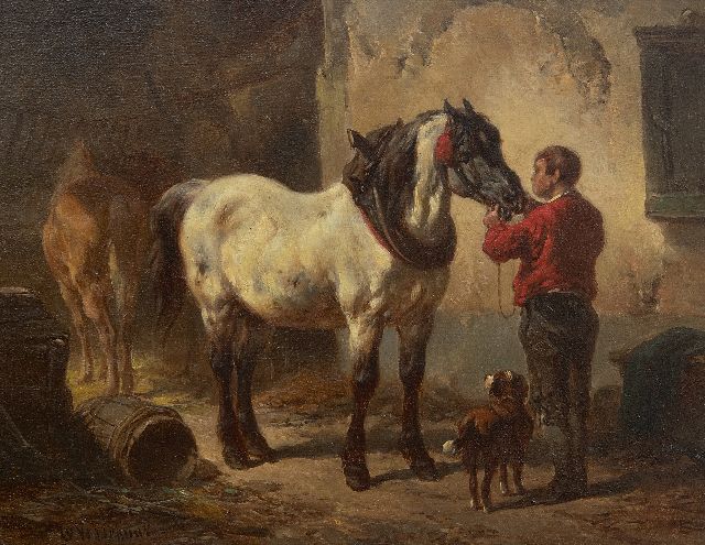 Wouterus Verschuur | Na het werk, olieverf op paneel, 15,0 x 19,2 cm, gesigneerd l.o.