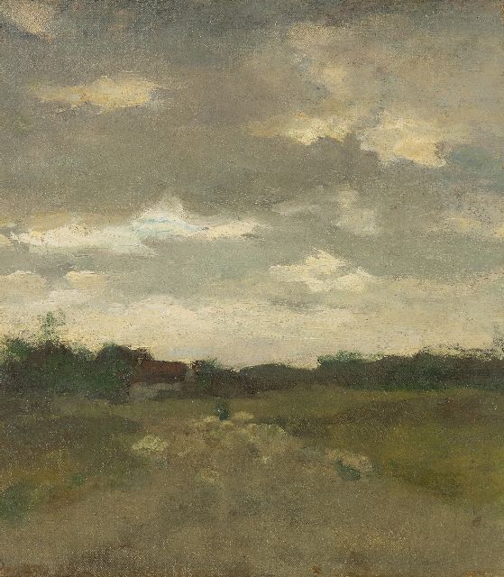 Jan Hendrik Weissenbruch | Schapen in de duinen bij Waalsdorp, olieverf op doek op paneel, 35,5 x 31,0 cm, te dateren ca. 1895