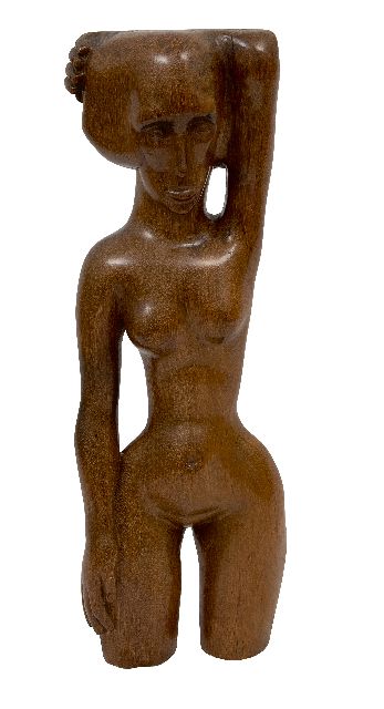 Henk Chabot | Naakt, teakhout, 56,0 x 17,0 cm, gesigneerd op achterkant linkerbeen en te dateren 1928