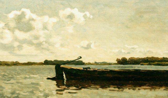 Willem Bastiaan Tholen | Plasgezicht met lemmeraak, olieverf op doek op paneel, 25,3 x 38,7 cm, gesigneerd r.o. en gedateerd '11