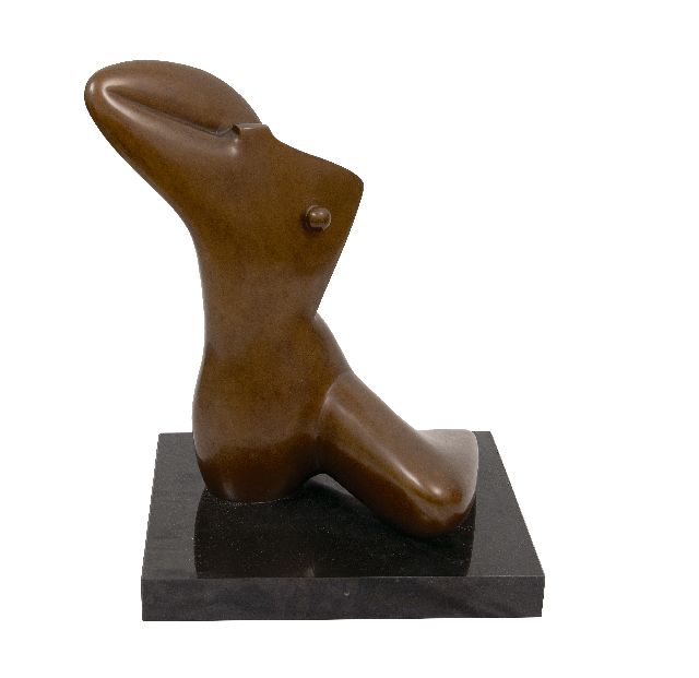 Pecego G.  | Vrouwfiguur, brons 45,0 x 21,7 cm, gesigneerd op achterzijde