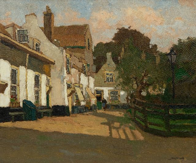 Kropff J.  | Het Elisabethhofje, Leiden, olieverf op doek 50,4 x 60,5 cm, gesigneerd r.o.