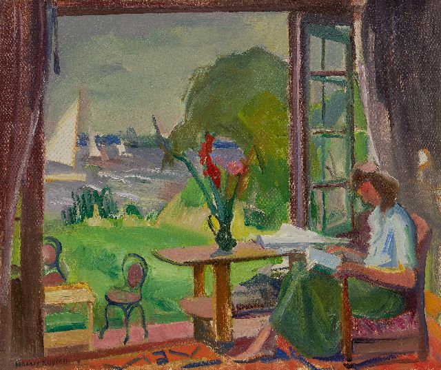 Harrie Kuijten | Huis aan de plas, olieverf op doek, 50,0 x 60,0 cm, gesigneerd l.o. en te dateren ca. 1948