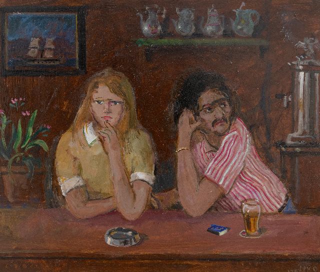 Harm Kamerlingh Onnes | Geheime liefde, olieverf op board, 32,2 x 37,9 cm, gesigneerd r.o. met monogram en gedateerd '78