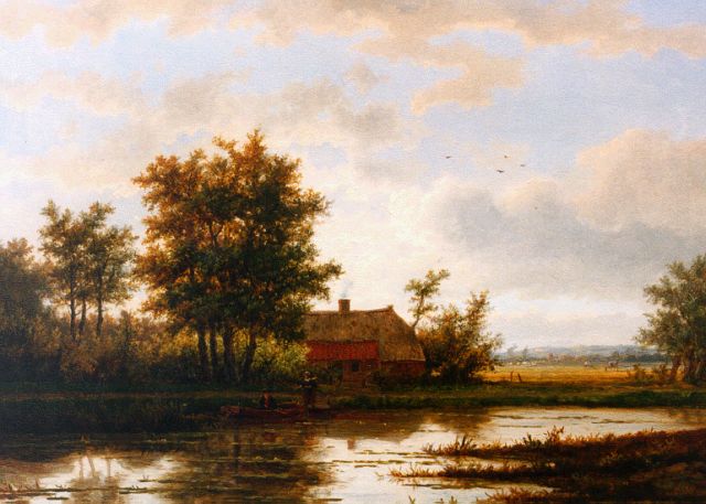 Jan Hermanus Melcher Tilmes | Boerderij aan de waterkant, olieverf op paneel, 38,8 x 52,6 cm, gesigneerd r.o.