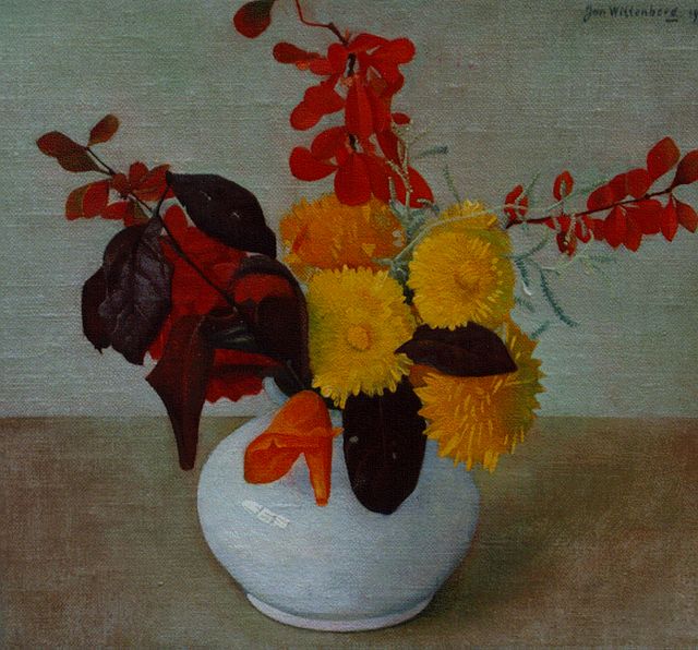 Jan Wittenberg | Herfstboeketje, olieverf op doek op paneel, 22,5 x 24,5 cm, gesigneerd r.b. en gedateerd 1940