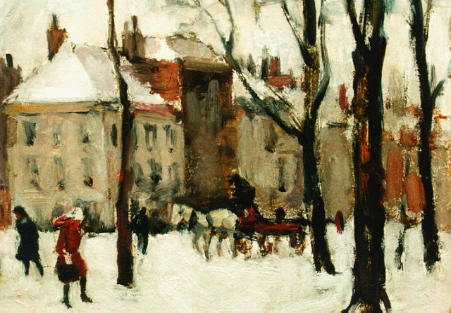 Edzard Koning | Impressie Voorhout, 18,1 x 24,0 cm, gesigneerd l.o. monogram