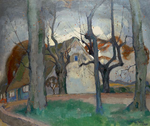 Germ de Jong | Boerenhuis in de winter, olieverf op doek, 85,8 x 100,7 cm, gesigneerd r.o. en gedateerd 1919
