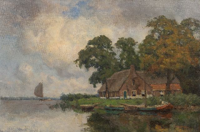 J.A. Hesterman | Oude boerderij, olieverf op doek, 40,3 x 59,8 cm, gesigneerd r.o. en zonder lijst