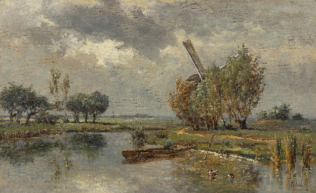 Constan Gabriel | Voor het onweer, bij Abcoude, olieverf op doek, 28,6 x 46,2 cm, gesigneerd r.o.