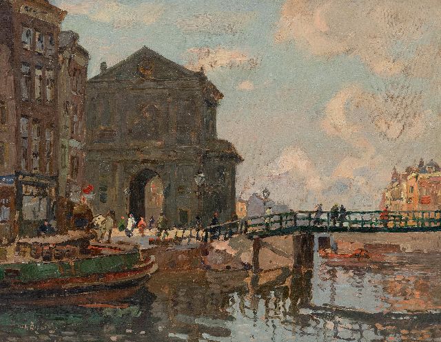 Herman Bogman jr. | Gezicht op de Delftsche Poort in Rotterdam, olieverf op doek, 40,3 x 51,5 cm, gesigneerd l.o. en ca. 1910-1939