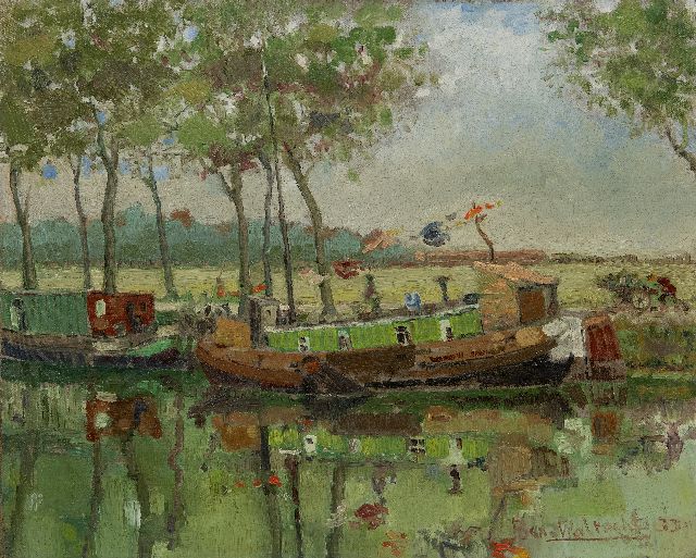 Ben Walrecht | Bij Oldehove, olieverf op doek op paneel, 40,4 x 50,0 cm, gesigneerd r.o. en gedateerd '33