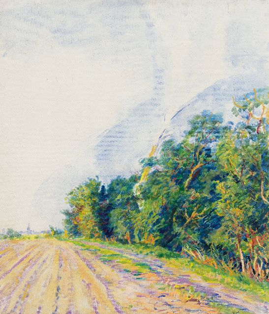 Johan Dijkstra | Akkerveld, Groningen, aquarel op papier, 73,0 x 63,0 cm