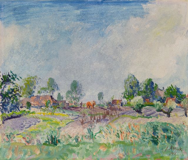 Jan Altink | Gezicht op Essen, Groningen, olieverf op doek, 51,9 x 60,8 cm, gesigneerd r.o. en gedateerd '45