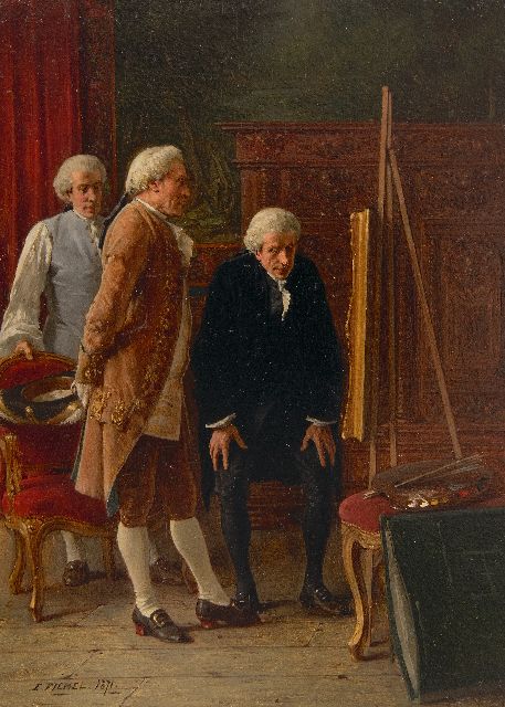 Eugène Fichel | De kunstkenner, olieverf op paneel, 21,8 x 15,8 cm, gesigneerd l.o. en gedateerd 1871